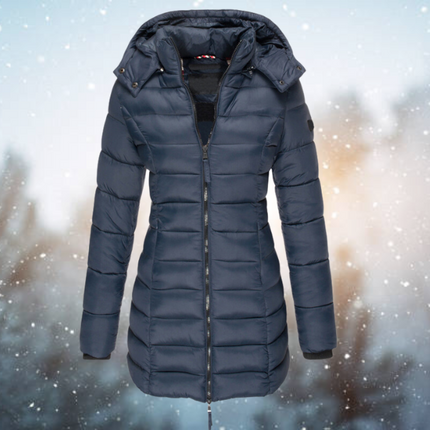 Women's Long Puffer Jacket - Insulated Warmth