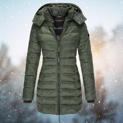 Women's Long Puffer Jacket - Insulated Warmth