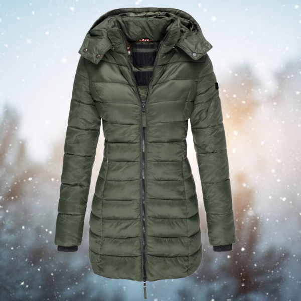 Women's Long Puffer Jacket - Insulated Warmth