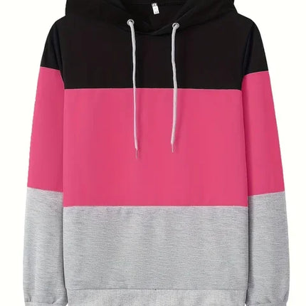 Women's Color Block Sweatshirt Long Sleeve Relaxed Fit