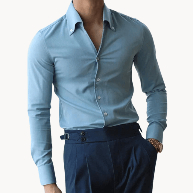 Men’s Slim Fit Cotton Button-Up Shirt