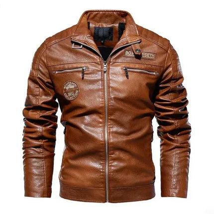 Men's Leather Winter Jacket Casual