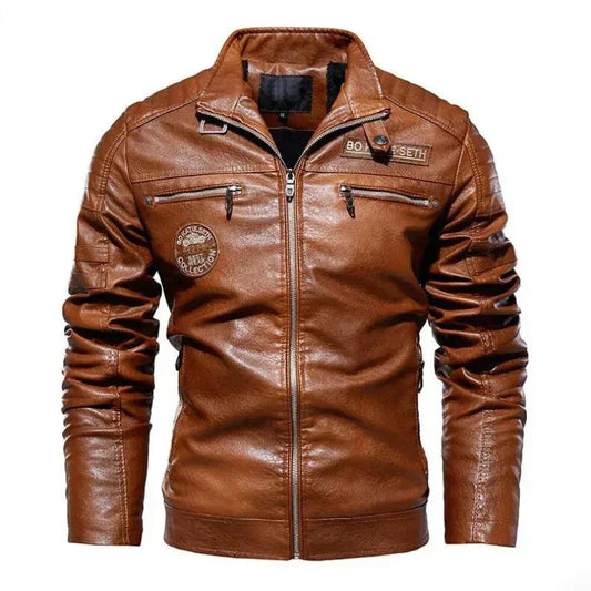 Men's Leather Winter Jacket Casual