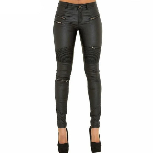 Women's Skinny Jeans Faux Leather
