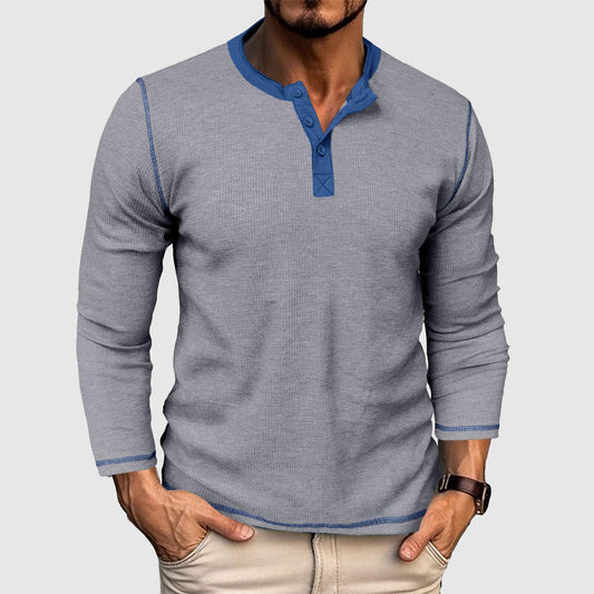 Men's Long Sleeve Waffle T-Shirt Vintage Style