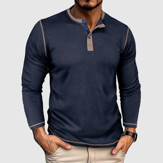 Men's Long Sleeve Waffle T-Shirt Vintage Style