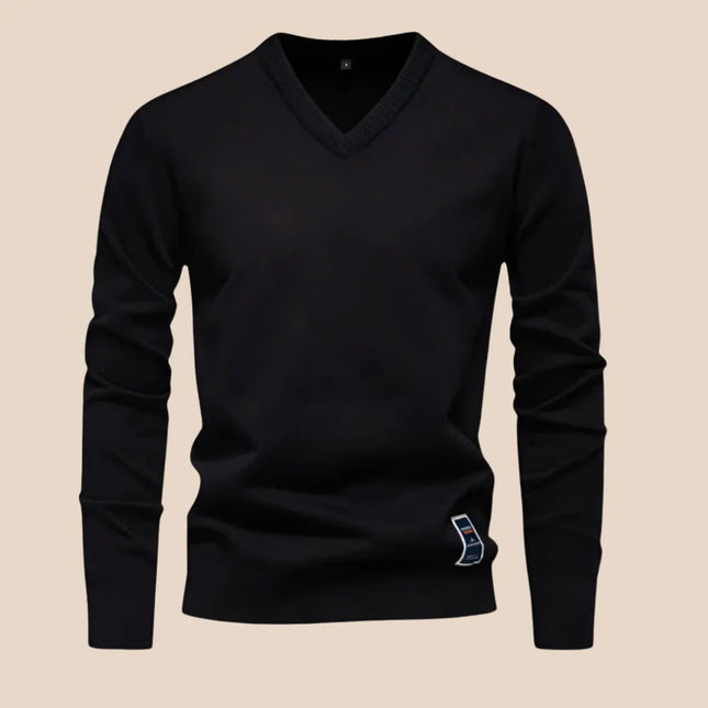 Men's V-Neck Jumper Knit Sweater