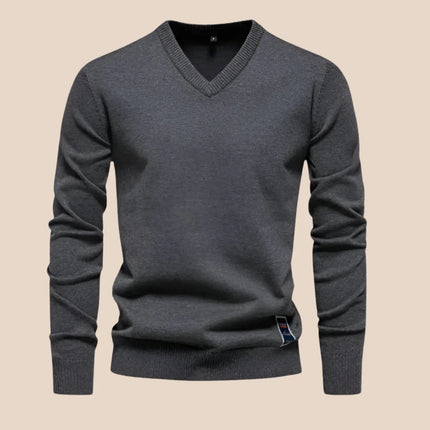 Men's V-Neck Jumper Knit Sweater
