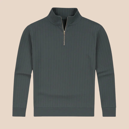 Men's Half Zip Ribbed Jumper