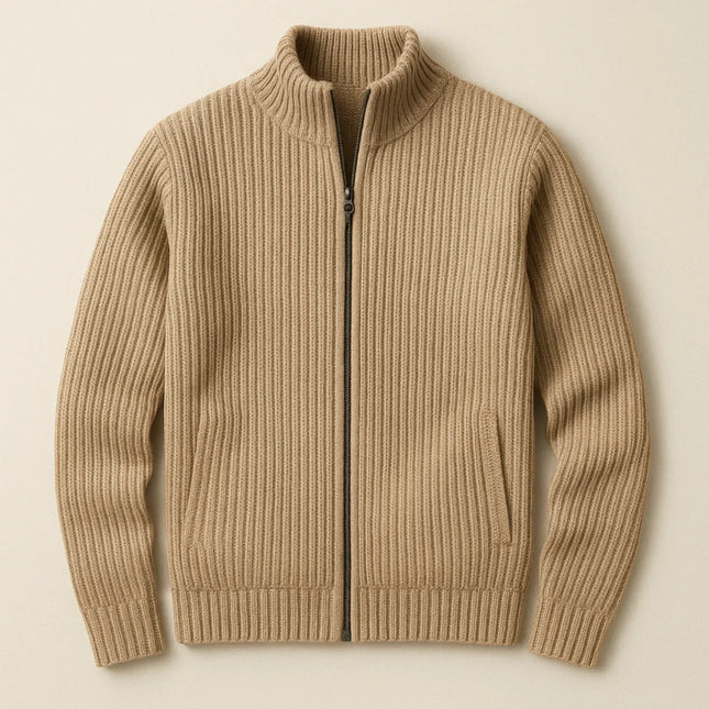 Men's Knitted Zip-Up Cardigan