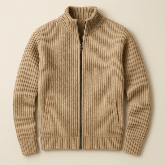 Men's Knitted Zip-Up Cardigan