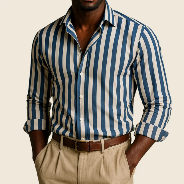 Men's Striped Linen Shirt