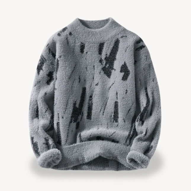 Men's Fuzzy Knit Sweater Casual Style
