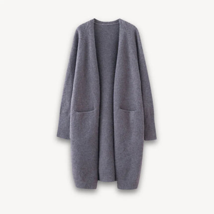 Women's Cashmere Long Cardigan Open Front