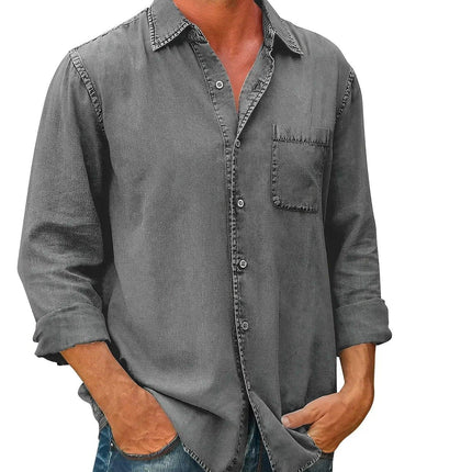 Men's Casual Long-Sleeve Shirt Cotton