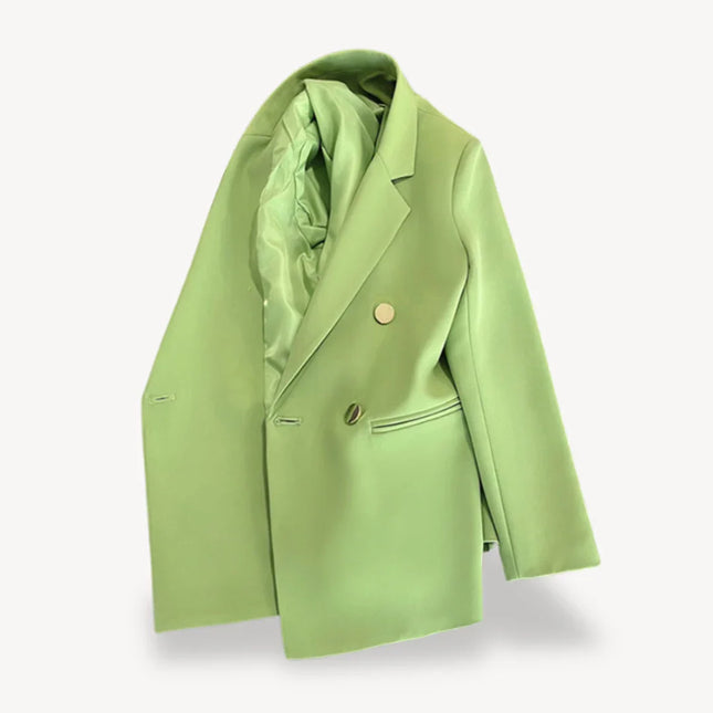 Women's Double-Breasted Blazer Formal Jacket