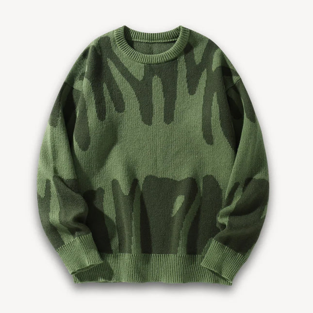 Men's Knit Sweater Wool Graphic Crewneck
