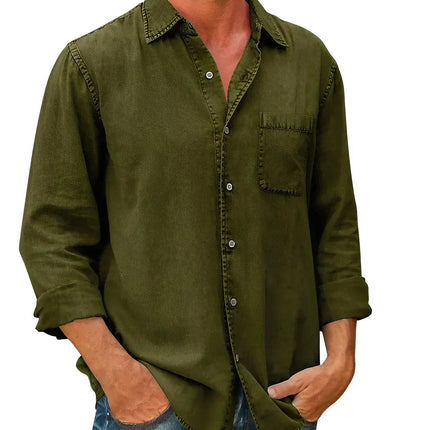 Men's Casual Long-Sleeve Shirt Cotton