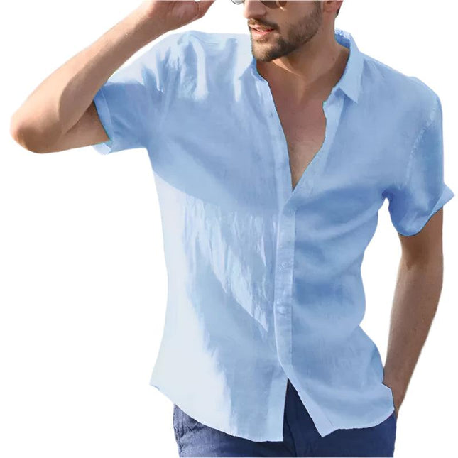 Sunset Lane Button-Down | Men’s Casual Lapel Short Sleeve Shirt - northernnomad