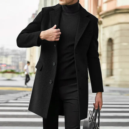 Men's Wool Blend Overcoat Tailored Fit