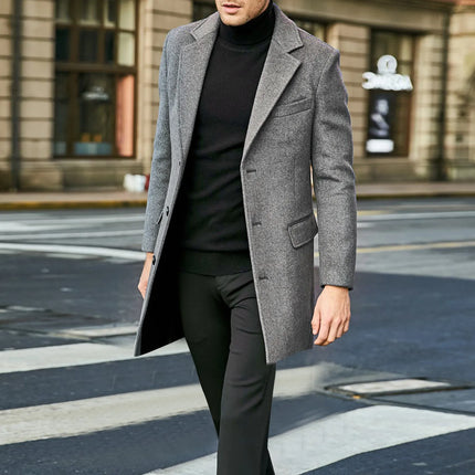 Men's Wool Blend Overcoat Tailored Fit