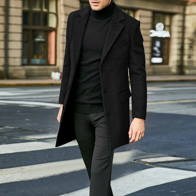 Men's Wool Blend Overcoat Tailored Fit