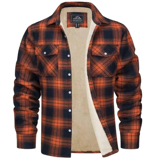 Men's Fleece Lined Checkered Jacket