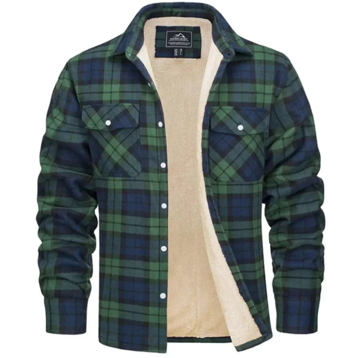 Men's Fleece Lined Checkered Jacket