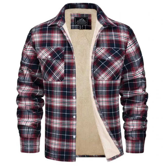 Men's Fleece Lined Checkered Jacket