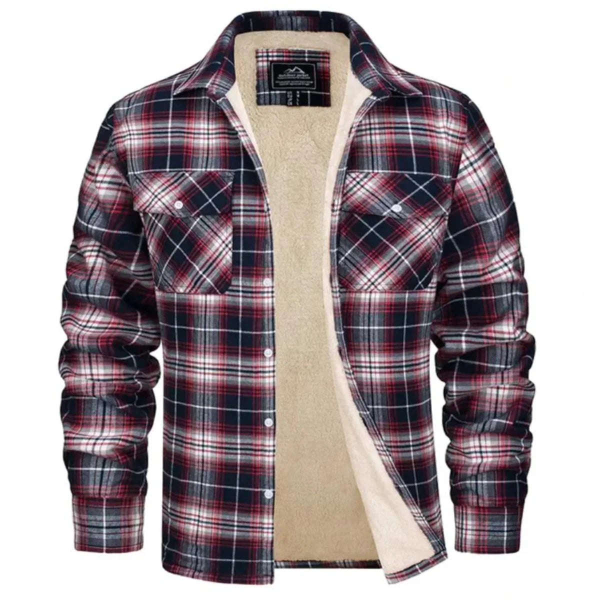 Men's Fleece Lined Checkered Jacket