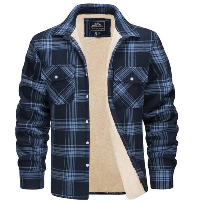 Men's Fleece Lined Checkered Jacket