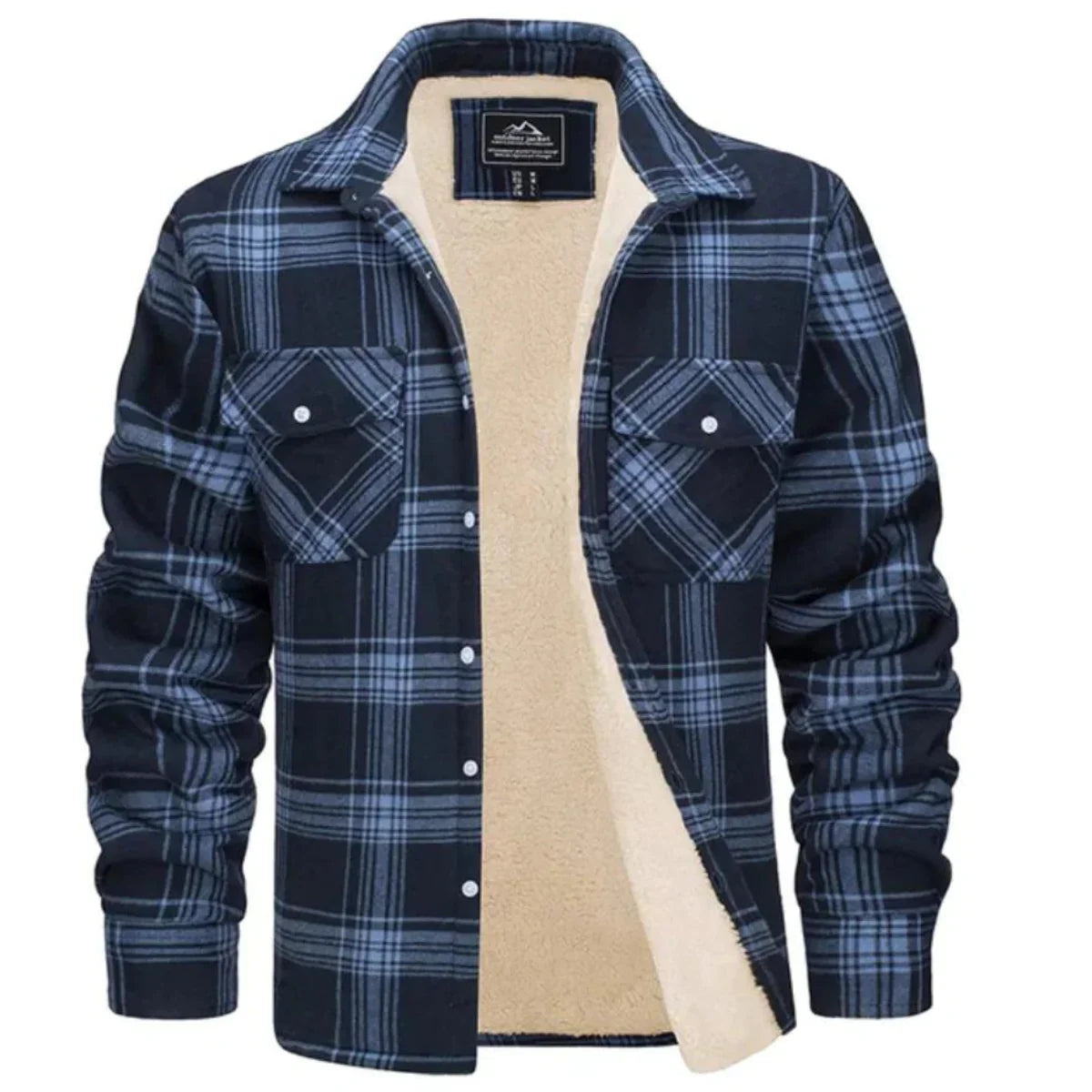 Men's Fleece Lined Checkered Jacket