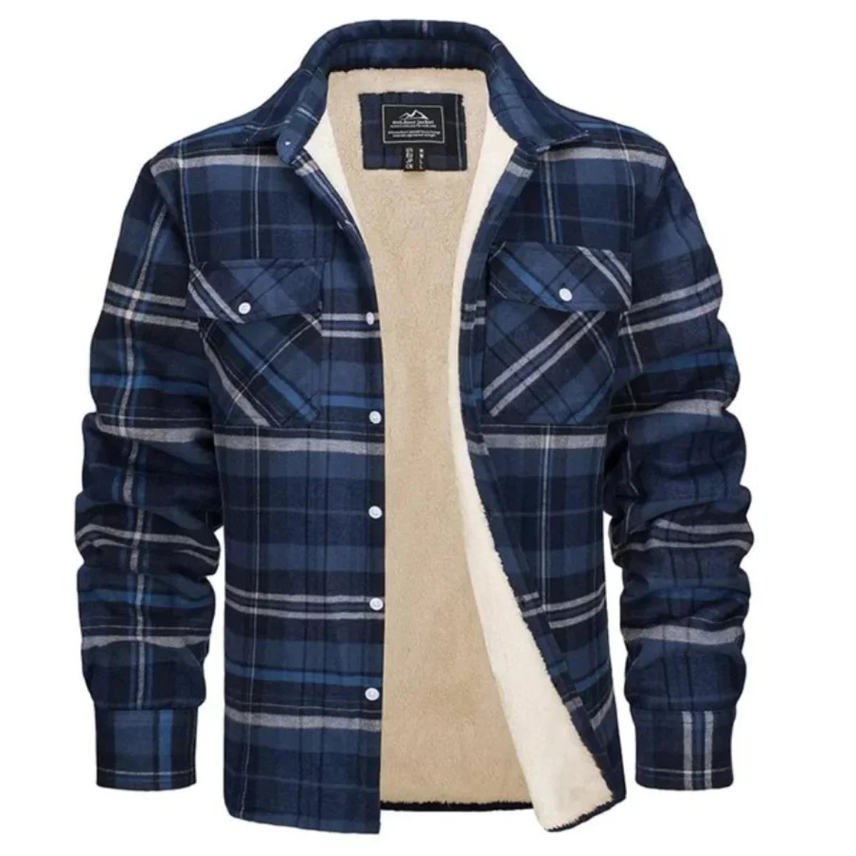 Men's Fleece Lined Checkered Jacket