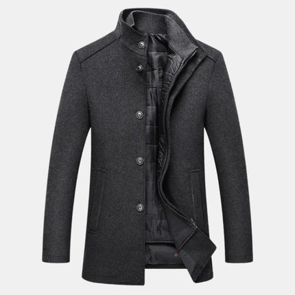 Men's Elegant High Neck Layered Coat