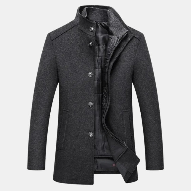 Men's Elegant High Neck Layered Coat