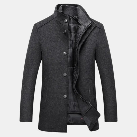 Men's Elegant High Neck Layered Coat