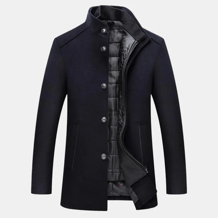 Men's Elegant High Neck Layered Coat