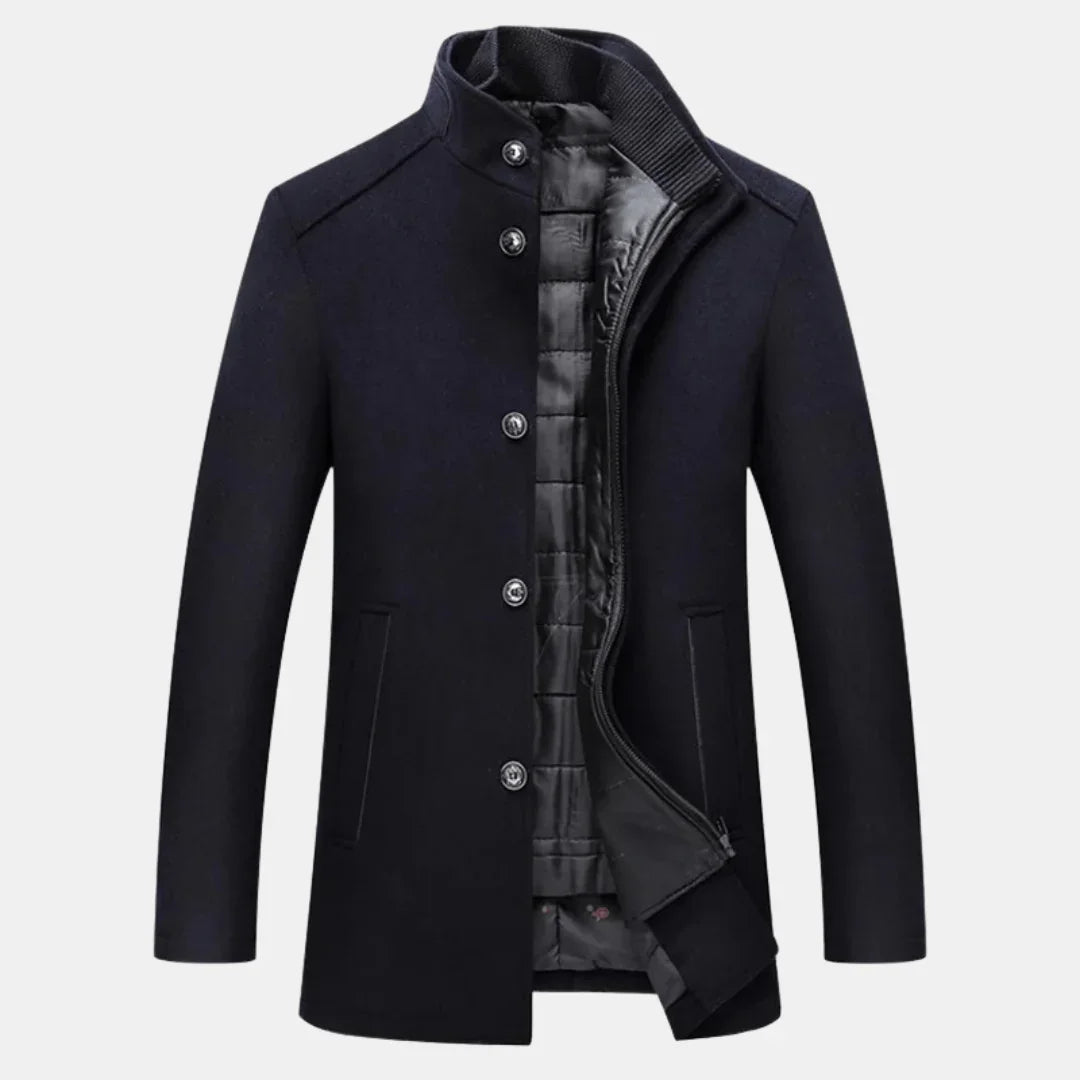 Men's Elegant High Neck Layered Coat