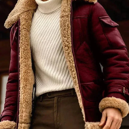 Men's Real Leather Jacket Flying Style Camel