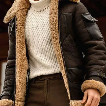 Men's Real Leather Jacket Flying Style Camel