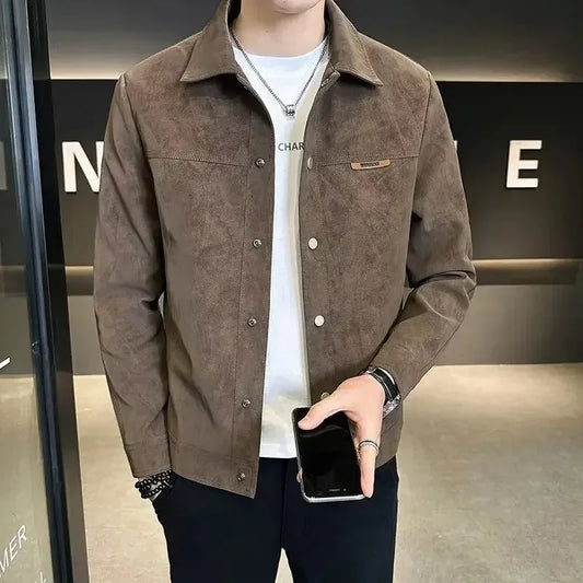 Men's Leather Jacket Black Modern Design