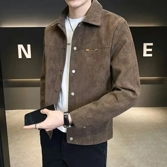 Men's Leather Jacket Black Modern Design