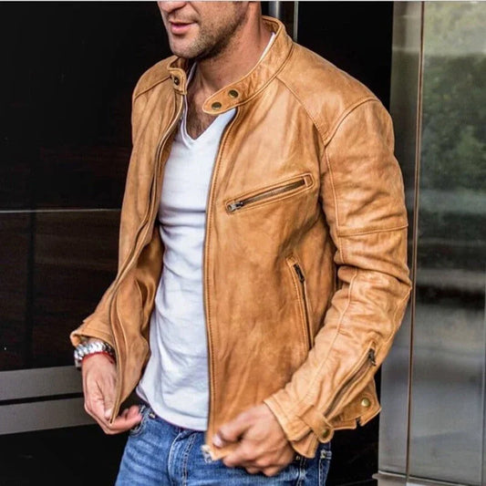 Men's Weatherproof Leather Jacket Genuine Black Leather