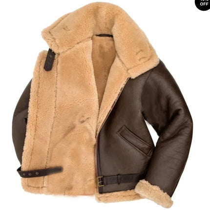 Men's Sheepskin Pilot Jacket RAF Style Collar