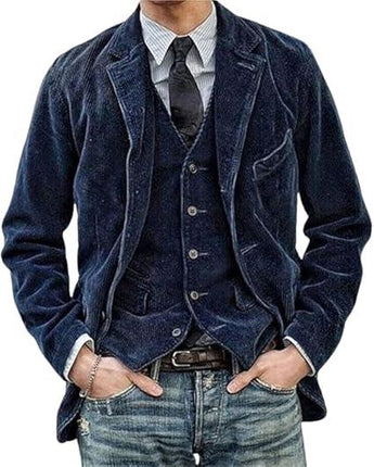 Men's Corduroy Blazer Single-Breasted Classic Style