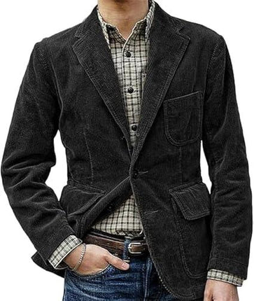 Men's Corduroy Blazer Single-Breasted Classic Style