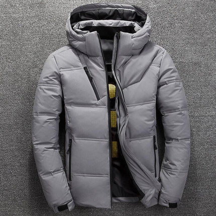 Men's Winter Jacket Polyester with Removable Hood