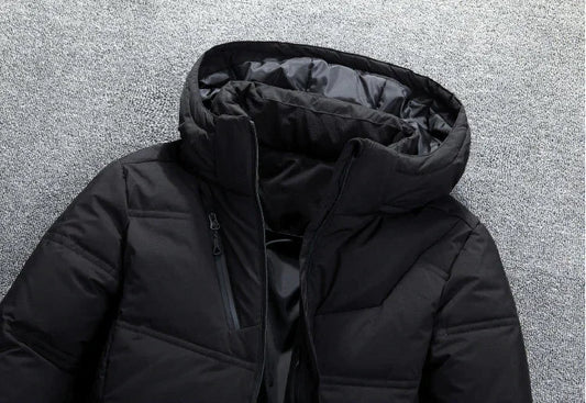 Men's Winter Jacket Polyester with Removable Hood