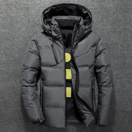 Men's Winter Jacket Polyester with Removable Hood