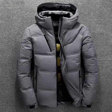 Men's Winter Jacket Polyester with Removable Hood